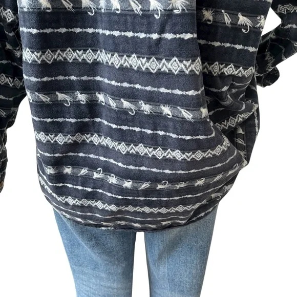 Woolrich blue flannel fishing lure print button down shirt Men’s M - Picture 10 of 14